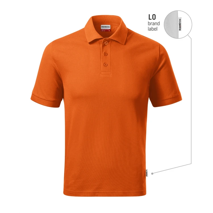Polo RIMECK Resist Heavy in cotone 100% con colletto e bottoni, disponibile in assortimento di colori