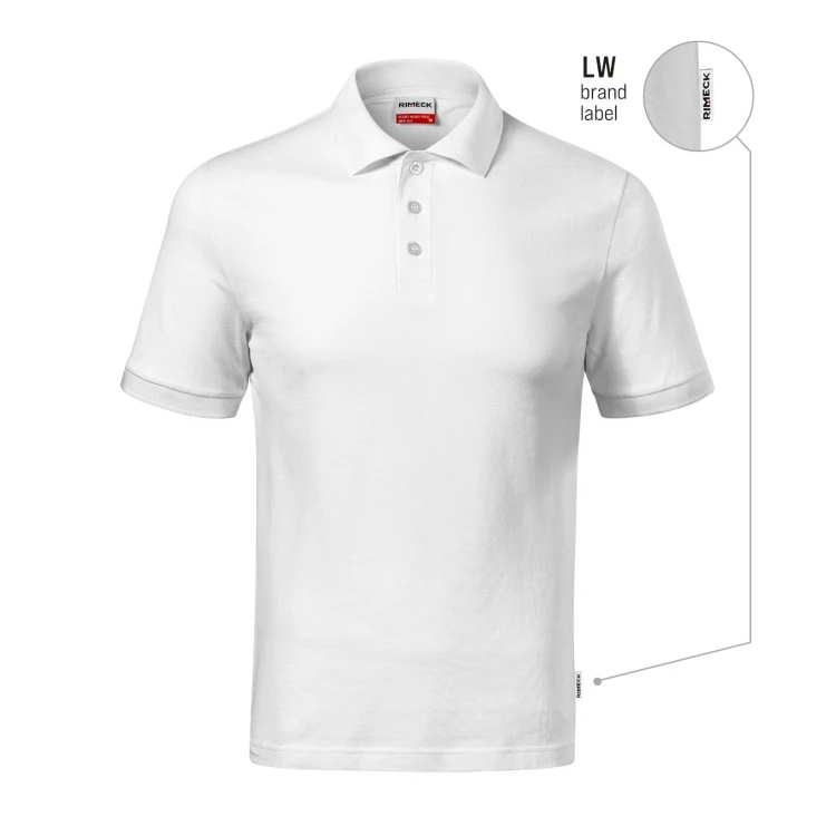 Polo RIMECK Resist Heavy in cotone 100% con colletto e bottoni, disponibile in assortimento di colori
