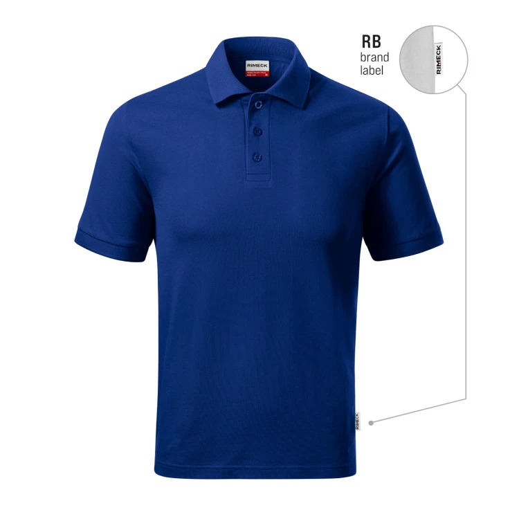 Polo RIMECK Resist Heavy in cotone 100% con colletto e bottoni, disponibile in assortimento di colori