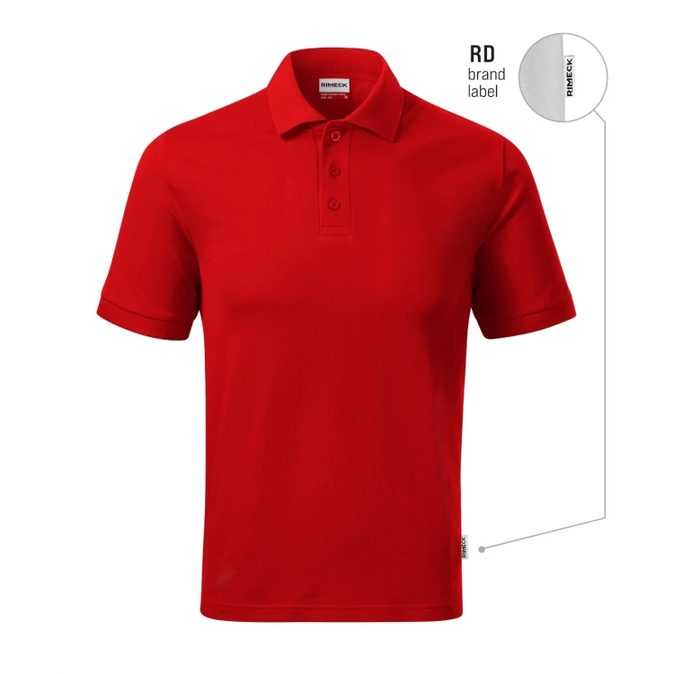 Polo RIMECK Resist Heavy in cotone 100% con colletto e bottoni, disponibile in assortimento di colori