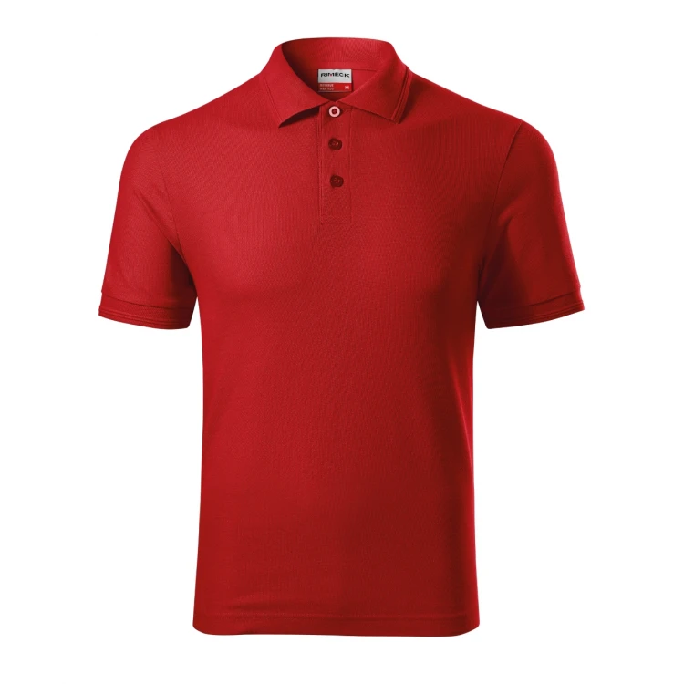 RIMECK Reserve piqué polo shirt with collar and 3 buttons, personalised with company logo