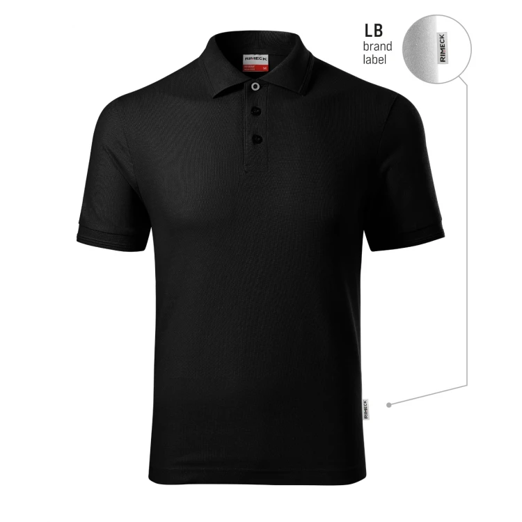 RIMECK Reserve piqué polo shirt with collar and 3 buttons, personalised with company logo