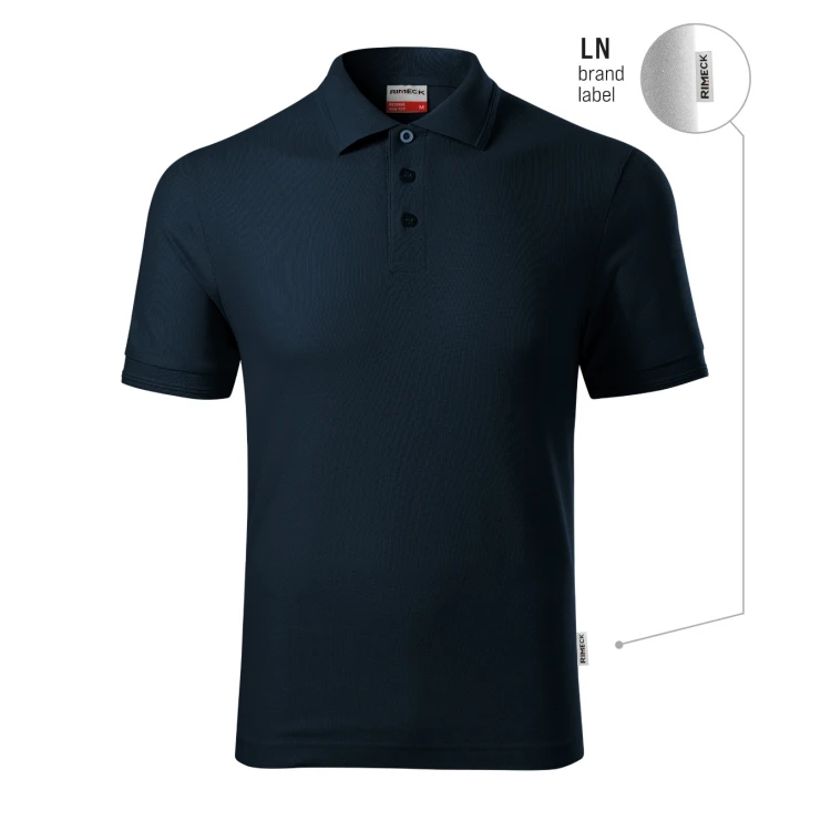 RIMECK Reserve piqué polo shirt with collar and 3 buttons, personalised with company logo