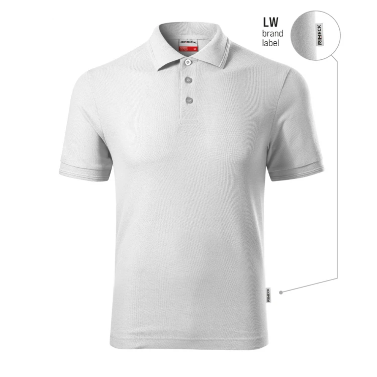 RIMECK Reserve piqué polo shirt with collar and 3 buttons, personalised with company logo