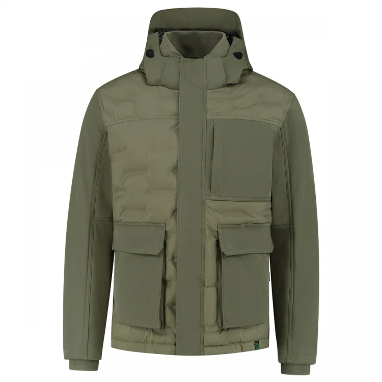 Chaqueta puffer TRICORP Puffer Rewear en poliéster reciclado, con membrana impermeable TPU, vista frontal disponible para personalizar con logotipo