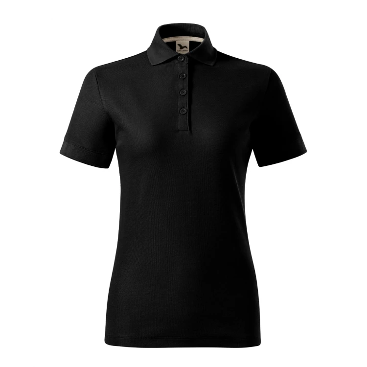 Women's MALFINI Prime polo shirt in GOTS organic cotton with collar and buttons, tapered cut