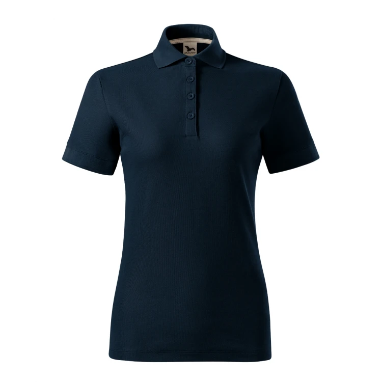 Women's MALFINI Prime polo shirt in GOTS organic cotton with collar and buttons, tapered cut