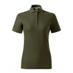 Women's MALFINI Prime polo shirt in GOTS organic cotton with collar and buttons, tapered cut