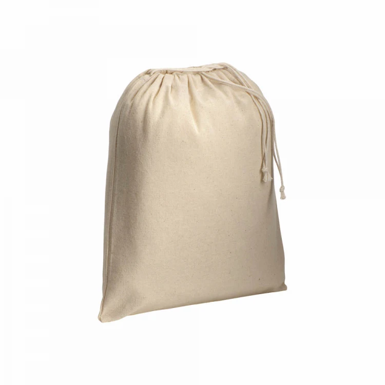 Sacchetto cotone naturale 120 g/m² chiusura a strozzo eco