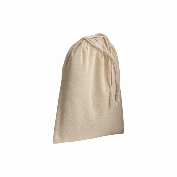 Sacchetto in cotone naturale 120 g/m² con chiusura a strozzo