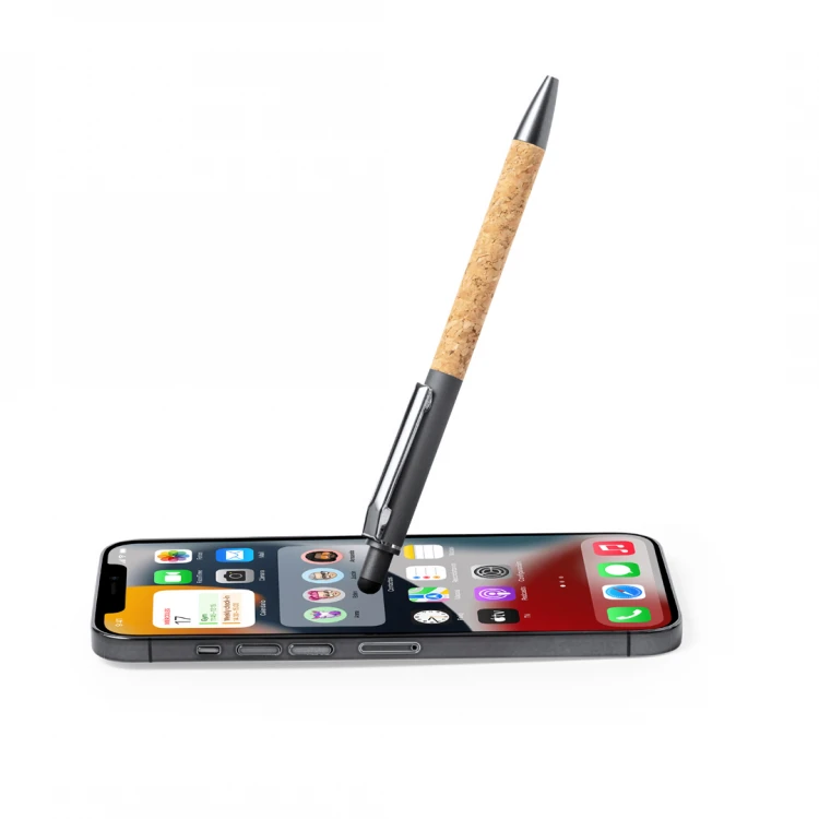 Penna touch in alluminio e sughero