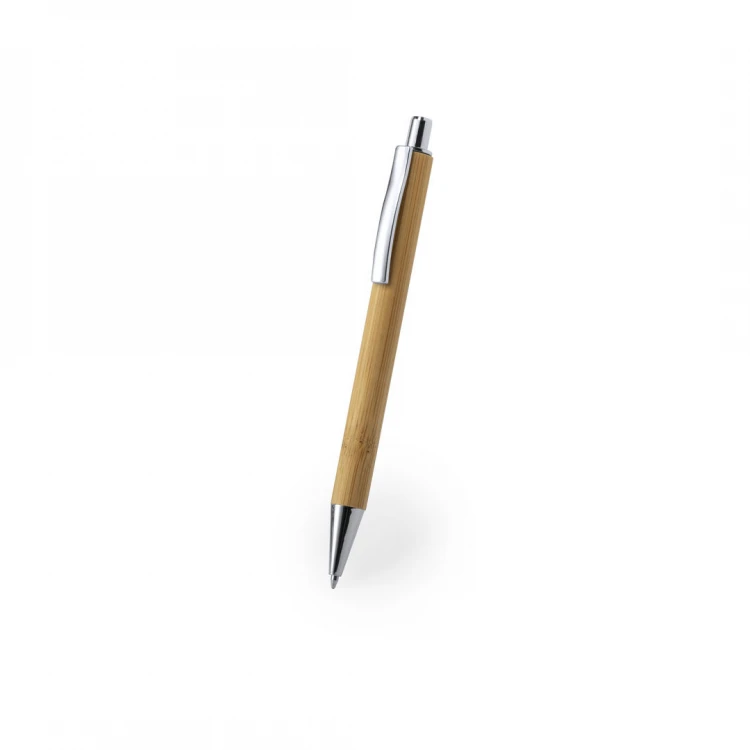 Penna in bambù e clip metallica