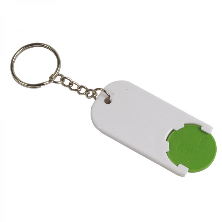 Portachiavi con gettone per carrello in plastica