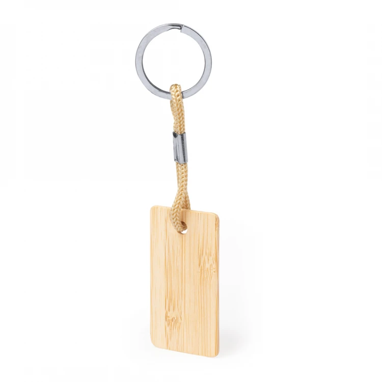 Portachiavi in legno di bambù rettangolare
