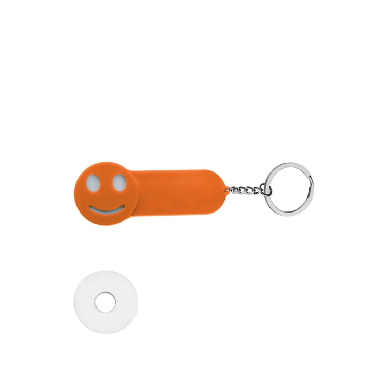 Gadget portachiavi con gettone e smile
