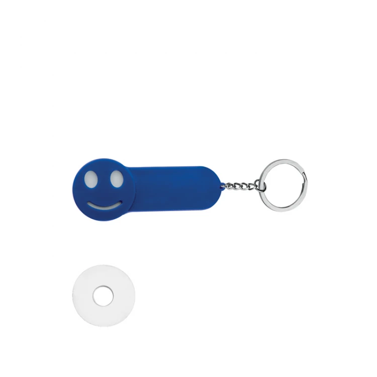 Gadget portachiavi con gettone e smile