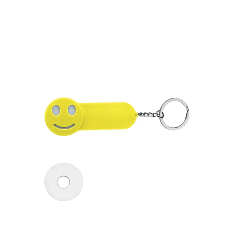 Gadget portachiavi con gettone e smile