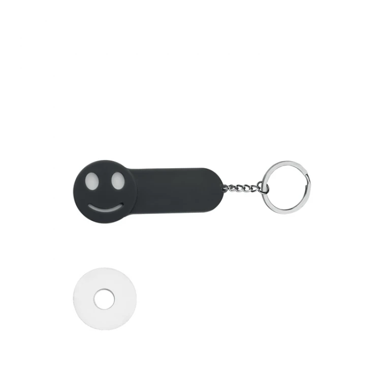 Gadget portachiavi con gettone e smile