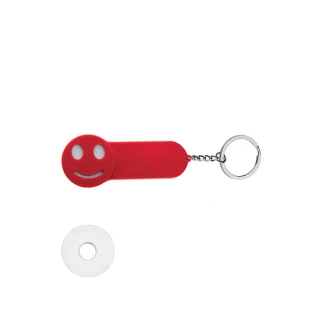 Gadget portachiavi con gettone e smile