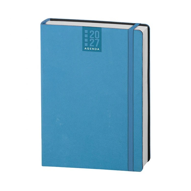Agenda giornaliera Printflex chiusa con copertina in poliuretano termovirante e elastico integrato