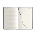 Agenda settimanale Calamus Black chiusa, formato tascabile 9x14 cm in carta avorio, con copertina personalizzabile