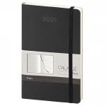Agenda settimanale Calamus Black 13x21 cm aperta in carta avorio con pagine rigate, planning e stickers inclusi