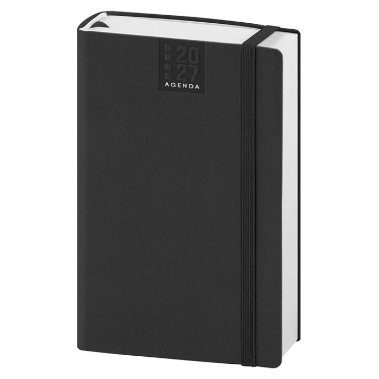 Agenda diária formato bolso em poliuretano termoplástico com fecho elástico para personalizar com logo