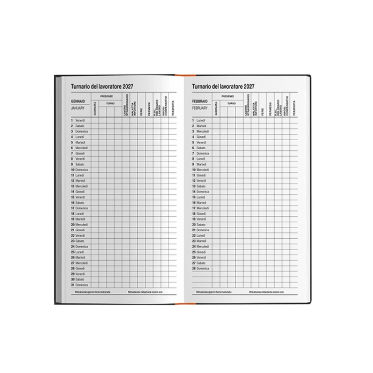 Agenda settimanale PRINTFLEX in poliuretano termovirante chiusa, formato tascabile 8x15 cm