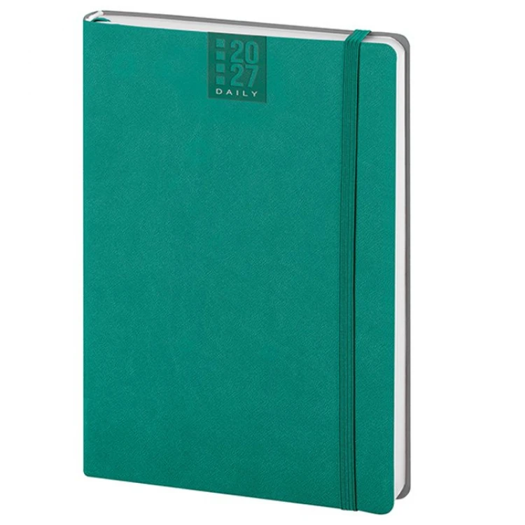Agenda bigiornaliera Flex Daily con copertina flessibile in poliuretano termovirante, formato chiuso 14x21 cm
