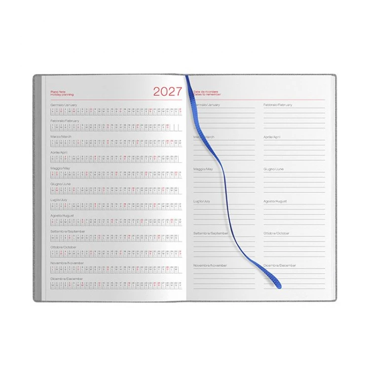 Agenda bigiornaliera Flex Daily con copertina flessibile in poliuretano termovirante, formato chiuso 14x21 cm