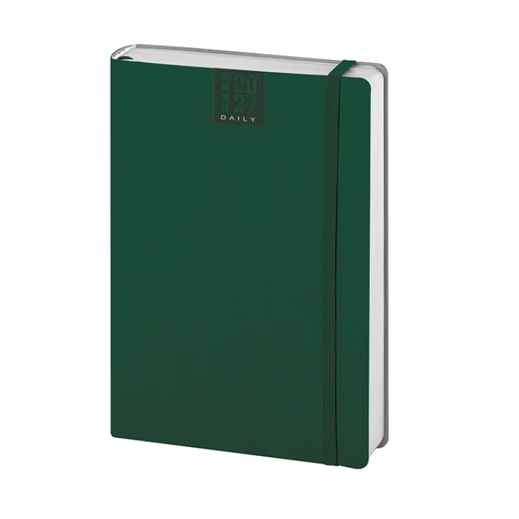 Agenda giornaliera Flex Daily chiusa con copertina flessibile marrone da personalizzare con logo