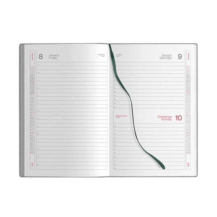 Agenda giornaliera Flex Daily chiusa con copertina flessibile marrone da personalizzare con logo