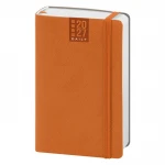 Agenda giornaliera Flex Daily chiusa con elastico, formato 9x14 cm, in poliuretano termovirante da personalizzare con logo