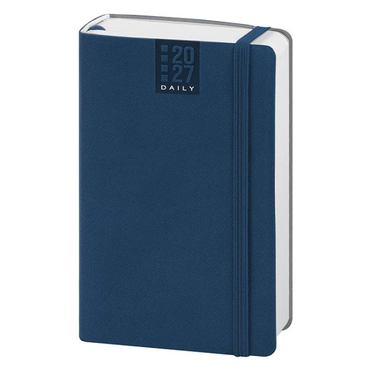 Agenda giornaliera Flex Daily chiusa con elastico, formato 9x14 cm, in poliuretano termovirante da personalizzare con logo