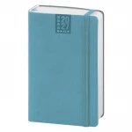 Agenda giornaliera Flex Daily chiusa con elastico, formato 9x14 cm, in poliuretano termovirante da personalizzare con logo