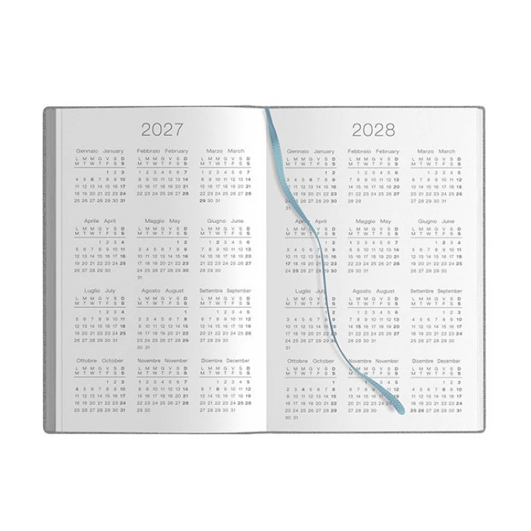 Agenda giornaliera Flex Daily chiusa con elastico, formato 9x14 cm, in poliuretano termovirante da personalizzare con logo