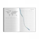 Agenda giornaliera Flex Daily chiusa con elastico, formato 9x14 cm, in poliuretano termovirante da personalizzare con logo