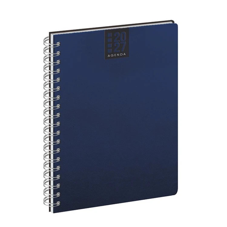Agenda settimanale Spiral Printflex chiusa, formato 17x24 cm, copertina in carta bianca da personalizzare con logo azienda