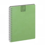 Agenda settimanale Spiral Printflex chiusa, formato 17x24 cm, copertina in carta bianca da personalizzare con logo azienda
