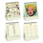 Calendario da tavolo artistico con 13 fogli in carta avorio e supporto rigido in cartoncino