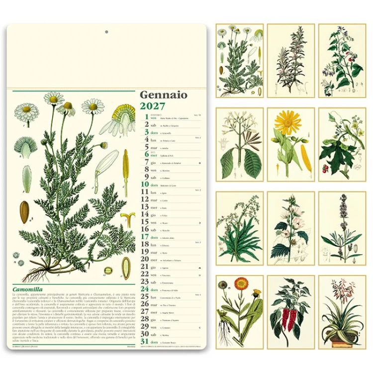 Calendario da parete Consigli del farmacista con testata da personalizzare, ideale per farmacie e parafarmacie