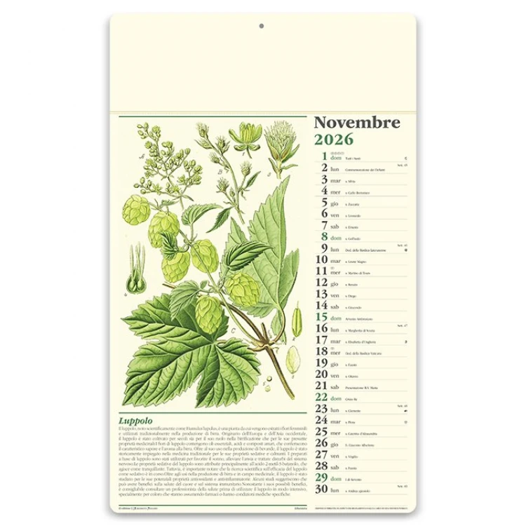 Calendario da parete Consigli del farmacista con testata da personalizzare, ideale per farmacie e parafarmacie