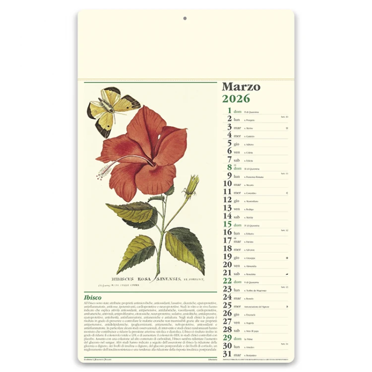 Calendario da parete Consigli del farmacista con testata da personalizzare, ideale per farmacie e parafarmacie