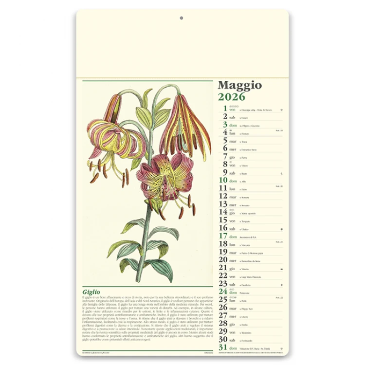 Calendario da parete Consigli del farmacista con testata da personalizzare, ideale per farmacie e parafarmacie