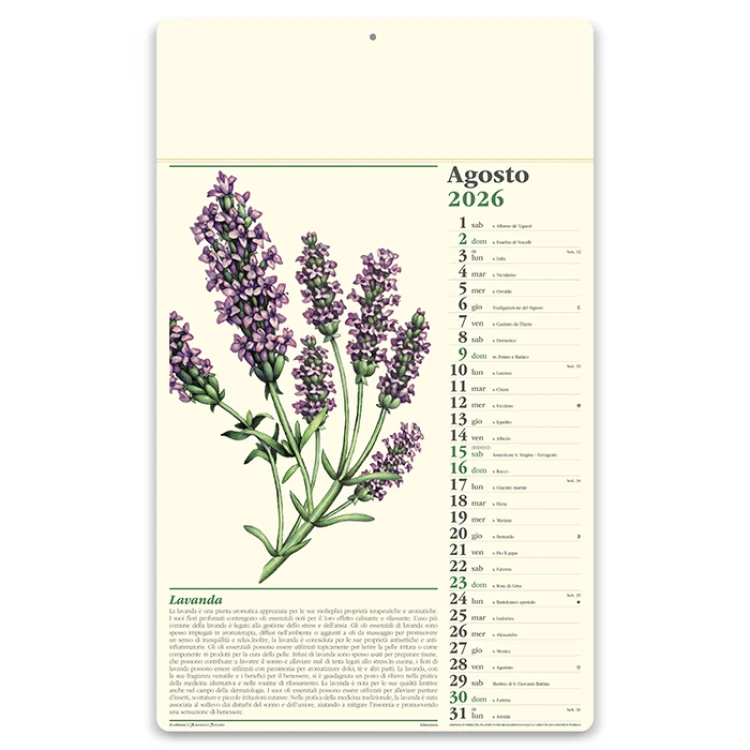 Calendario da parete Consigli del farmacista con testata da personalizzare, ideale per farmacie e parafarmacie