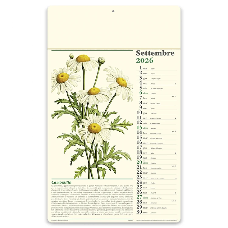 Calendario da parete Consigli del farmacista con testata da personalizzare, ideale per farmacie e parafarmacie