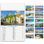 Calendario da parete Puglia con illustrazioni tematiche e testata cm 31x10 da personalizzare con logo