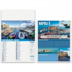 Calendario da parete Napule con 12 fogli mensili illustrati in carta patinata, testata 30x9 cm personalizzabile