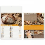 Calendario da parete illustrato Pane e Pasta con 12 fogli mensili in carta patinata, area di personalizzazione sulla testata superiore