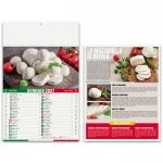 Calendario da parete 30x47 cm con 12 fogli illustrati, testata cm 30x9 personalizzabile